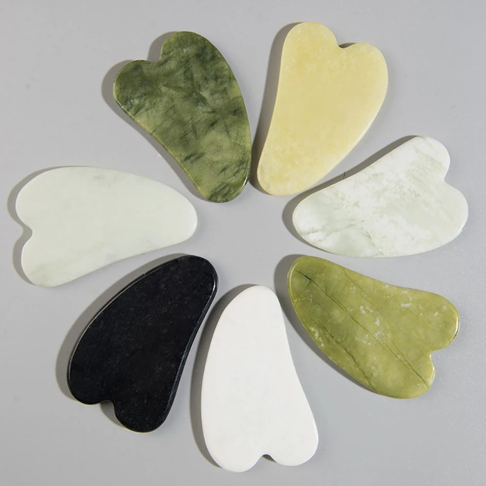 Dropshipping Gouache Scraper Massager Face Body Skin Scraping Beauty Care Guasha Board Facial Gua Sha Massage Tool Natural Jade
