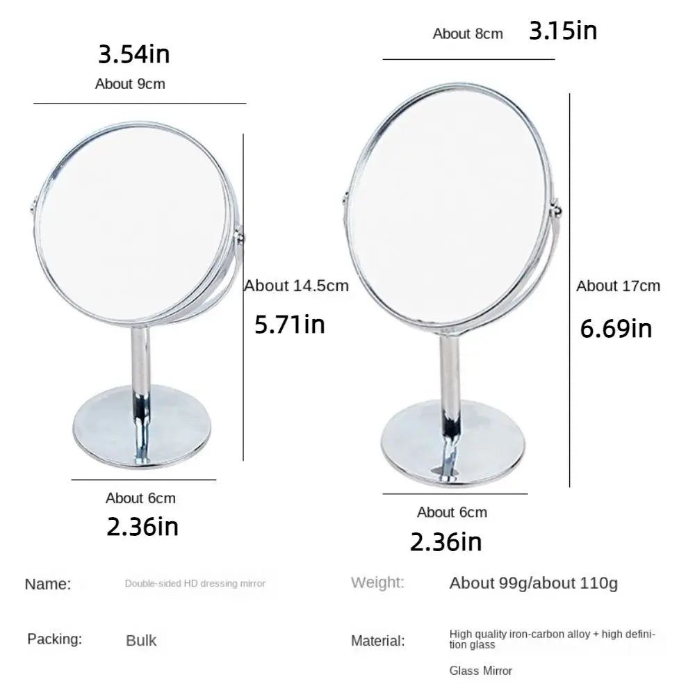 360° Rotatable Stand Makeup Mirror Desktop Double Cosmetic Mirror Oval Nordic Makeup Mirror Portable Small Mirror