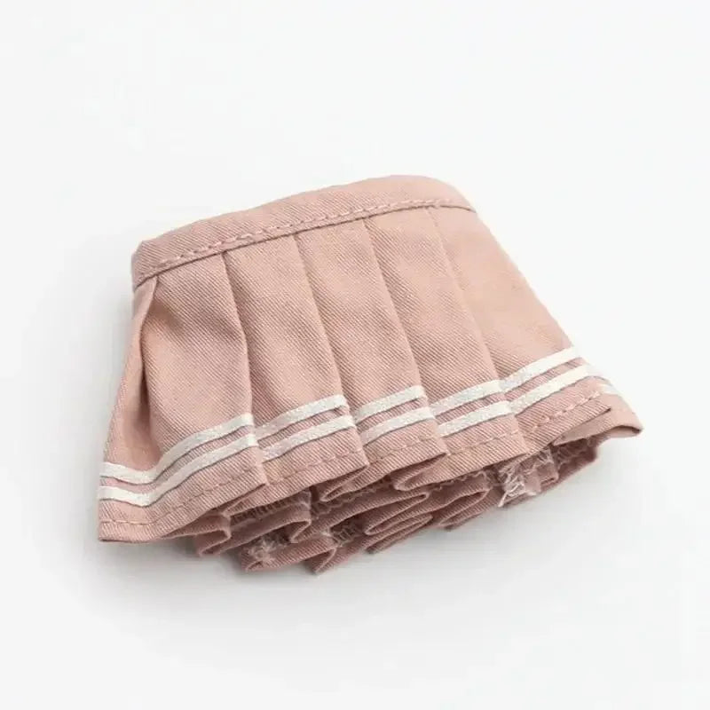 Mini Doll Clothes Outfit Accessories For 15-17cm Labubu V1 V2 V3 Labubu Uniform Set Outfit Skirt and Sweater Sunglasses Clothing