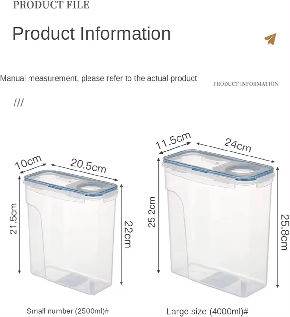 4pc Kitchen Food Storage Tank Miscellaneous Grain Storage Box 2.5L/4L Set Transparent PP Sealed and Waterproof Storage Container
