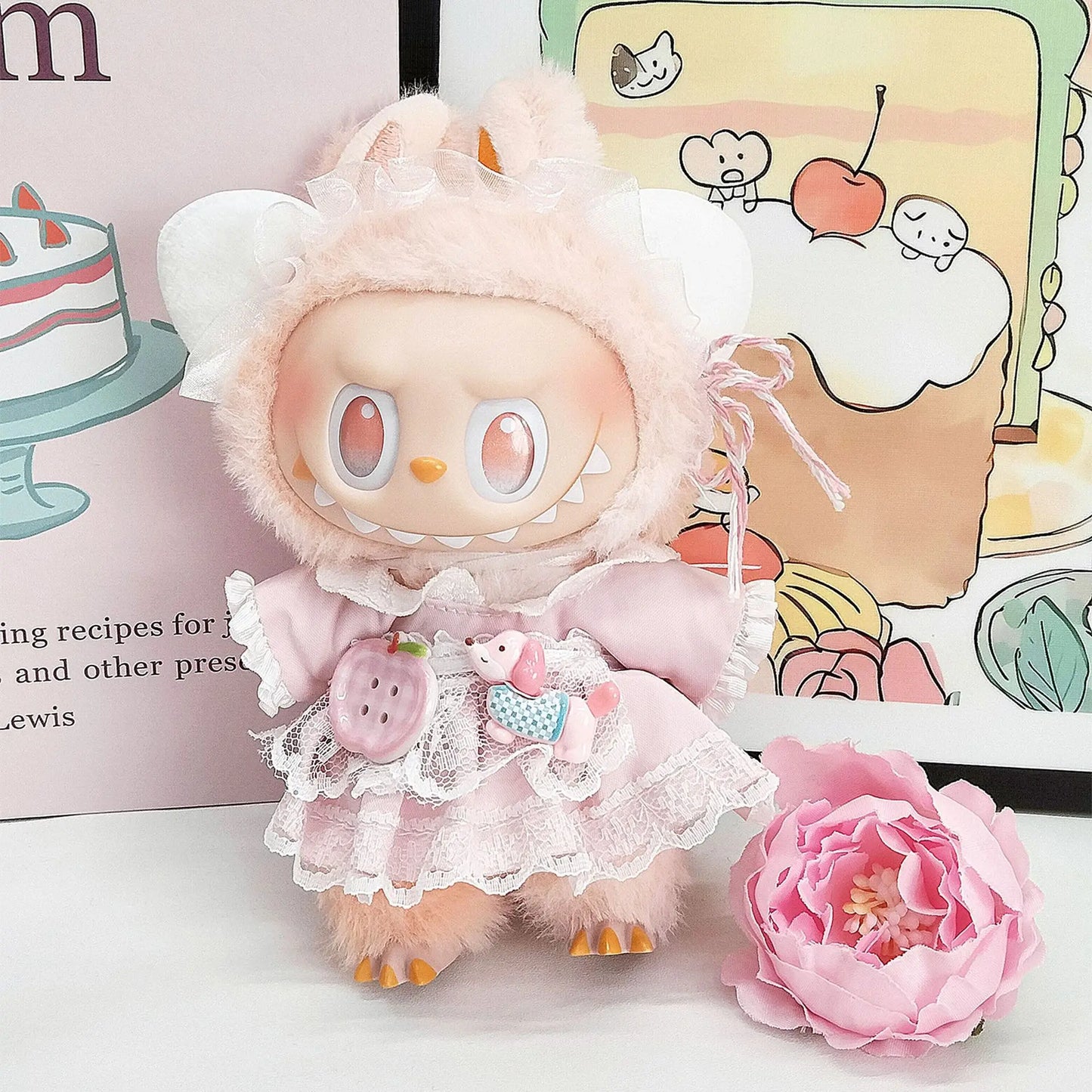 Labubu's Third-generation Baby Clothes, Labubu 3.0 Baby Clothes, Sitting Party Clothes, Blind Box Clothes, 17cm