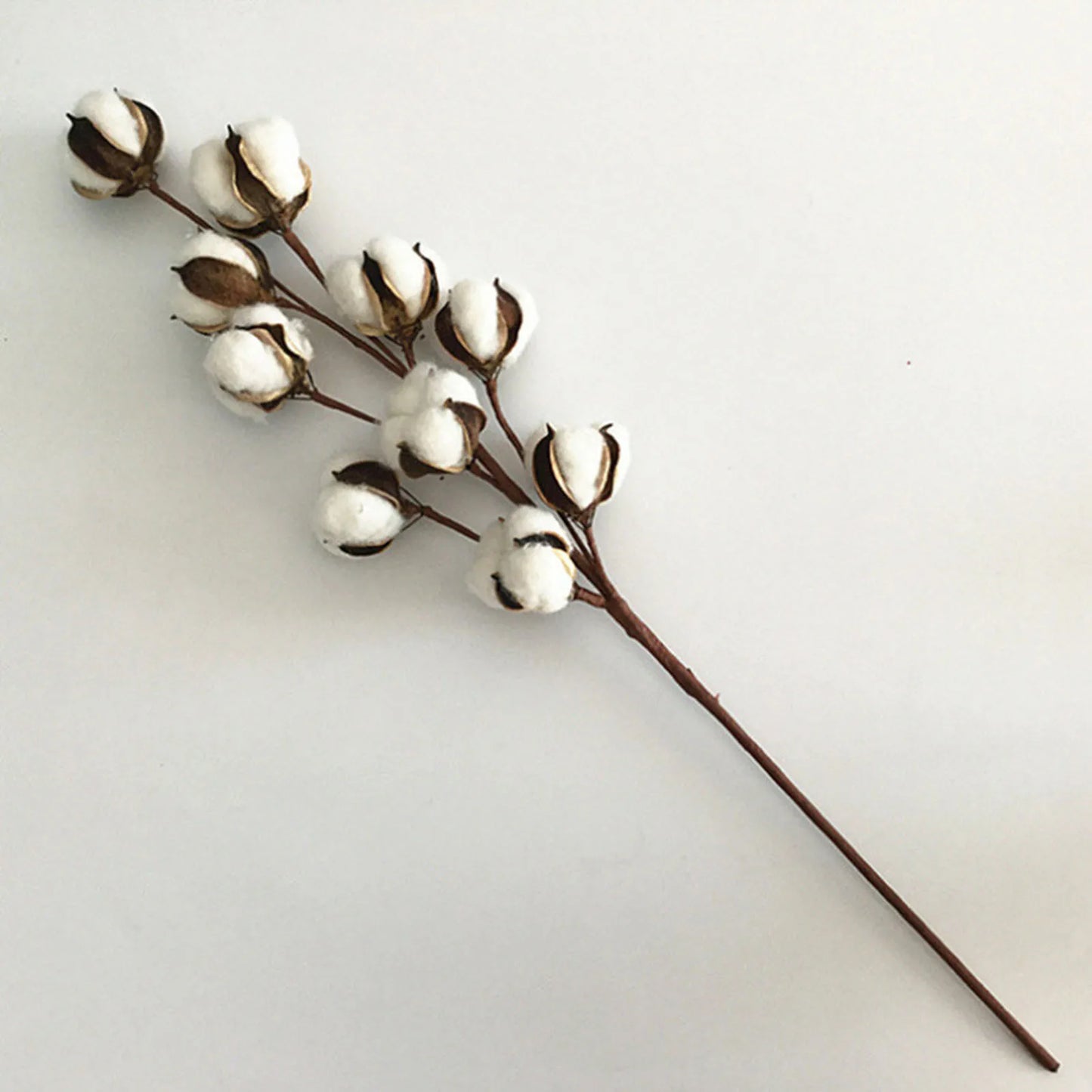 Artificial Dried Cotton Flowers White Flower Branch For Wedding Party Decoration Fake Flower Home Flower Decor Eucalyptus Leaves