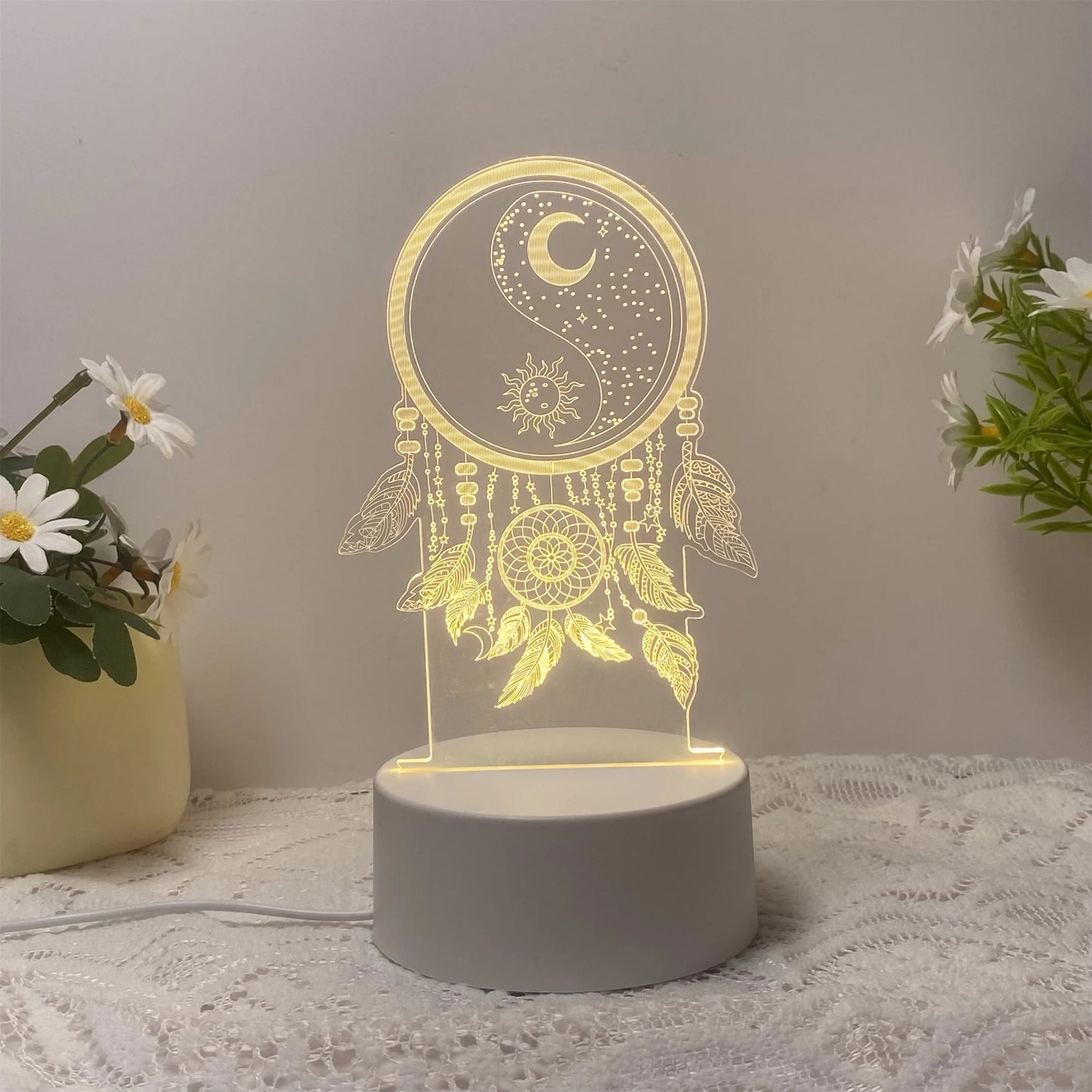 1pcs3D fishing net night light, USB creative dream decorative night light, birthday Christmas gift to friends and relatives.