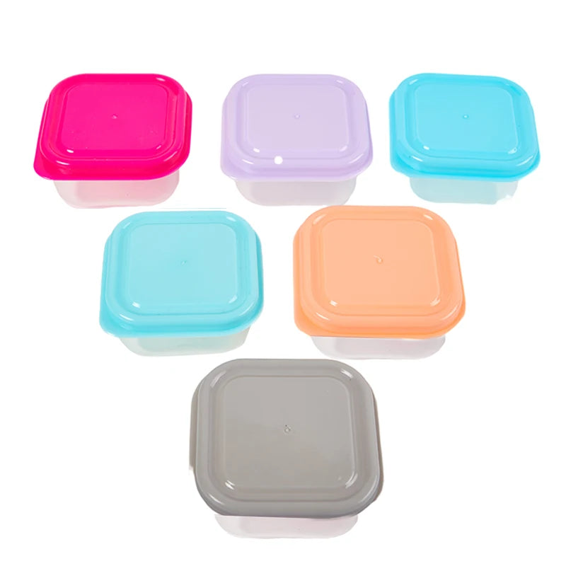 6Pcs Food Storage Container Small Plastic Moisture-proof Containers Mini Kitchen Storage Box with Leakproof Lid Kitchen Accessor