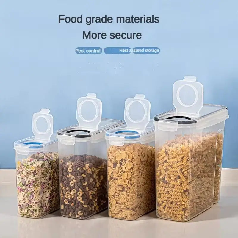 4pc Kitchen Food Storage Tank Miscellaneous Grain Storage Box 2.5L/4L Set Transparent PP Sealed and Waterproof Storage Container
