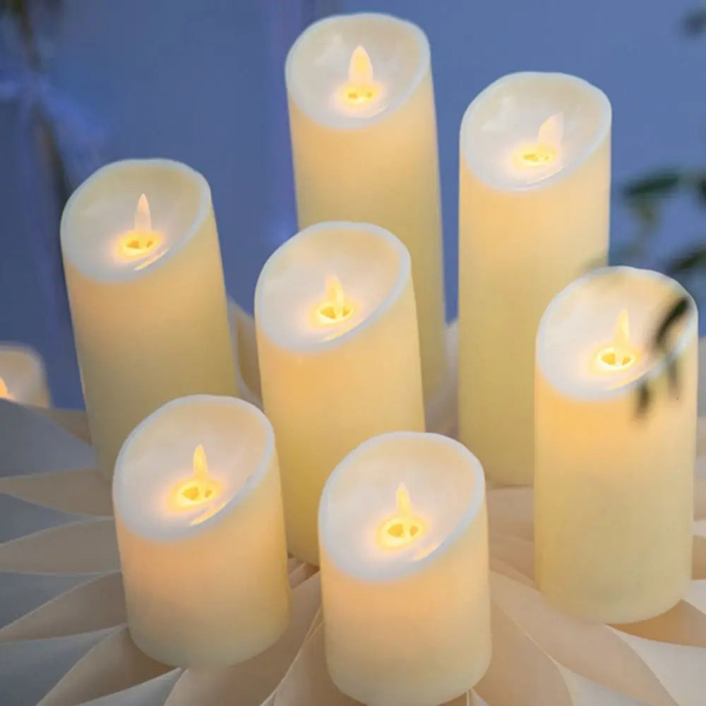 LED Electronic Candle Swinging Lighting Plastic Candle Lights Warm Yellow Light Simulation Candles Birthday Hotel Wedding