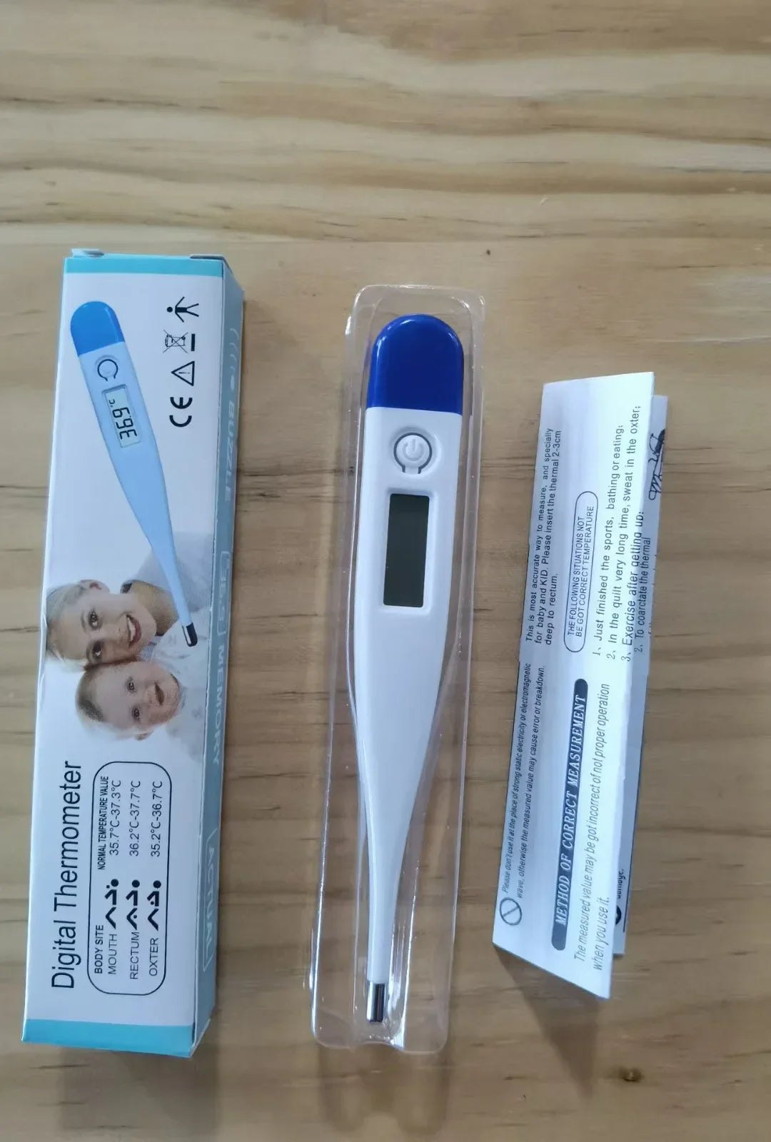 Digital water thermometer Accurate oral and armpit temperature readings Fever alarm thermometer