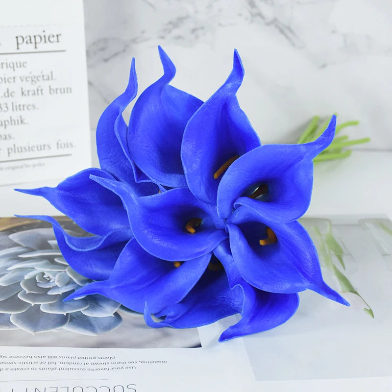 10/5Pcs Fake Calla Lily Artificial Flower Decorations for Home 37cm Flower Wedding Bridesmaids Bouquet