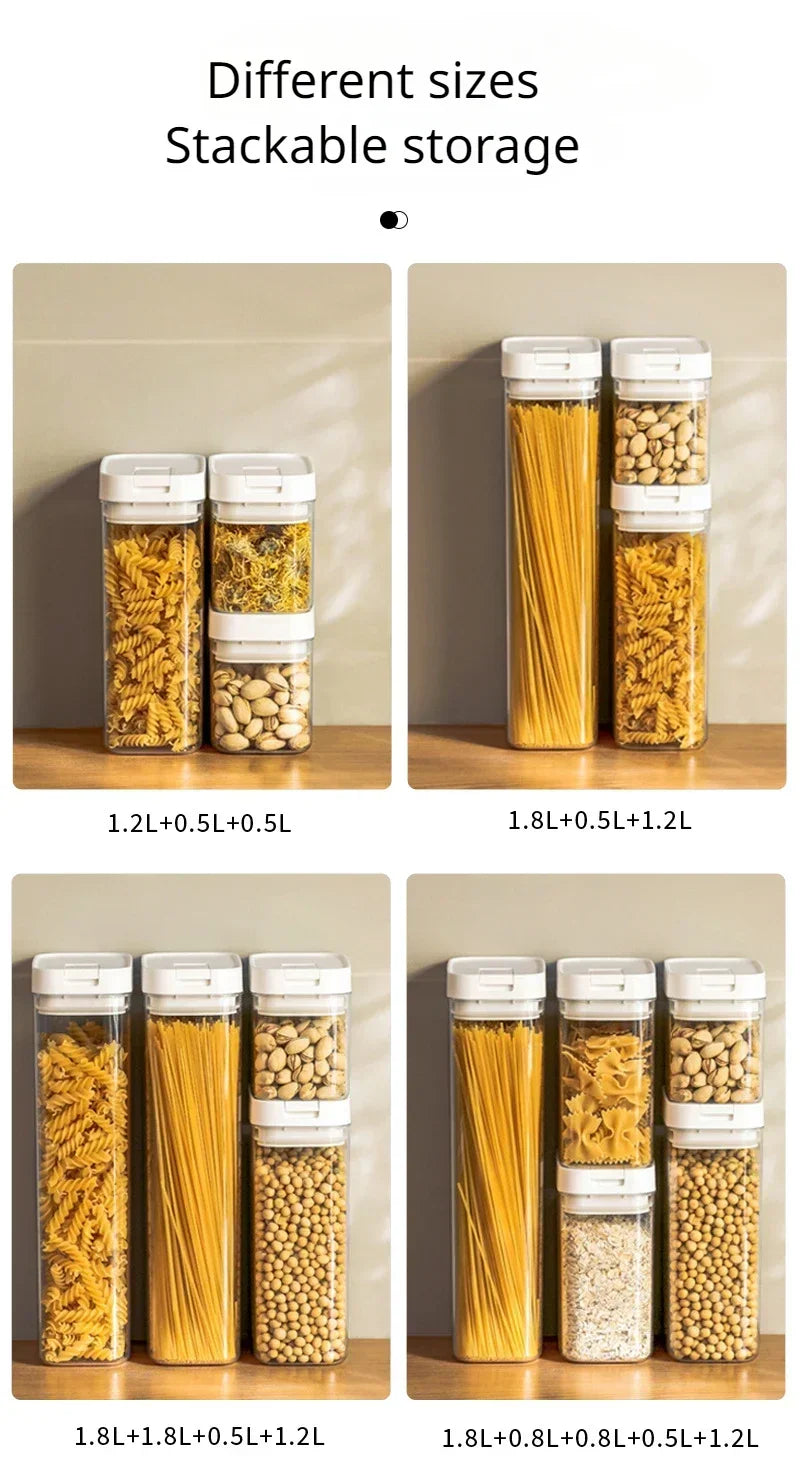 Sealed Plastic Food Storage Box Cereal Candy Dried Jars with Lid Fridge StorageTank Containers Household Items Kitchen Organizer