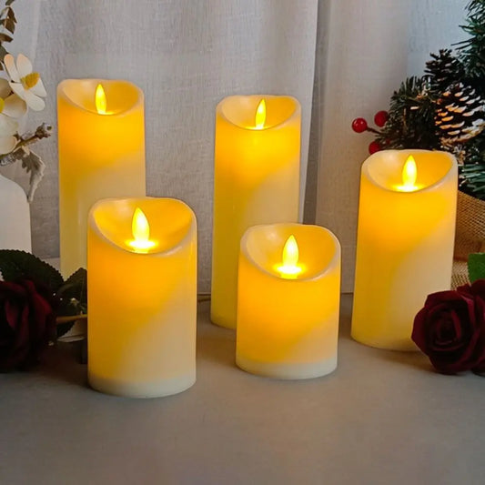 LED Electronic Candle Swinging Lighting Plastic Candle Lights Warm Yellow Light Simulation Candles Birthday Hotel Wedding