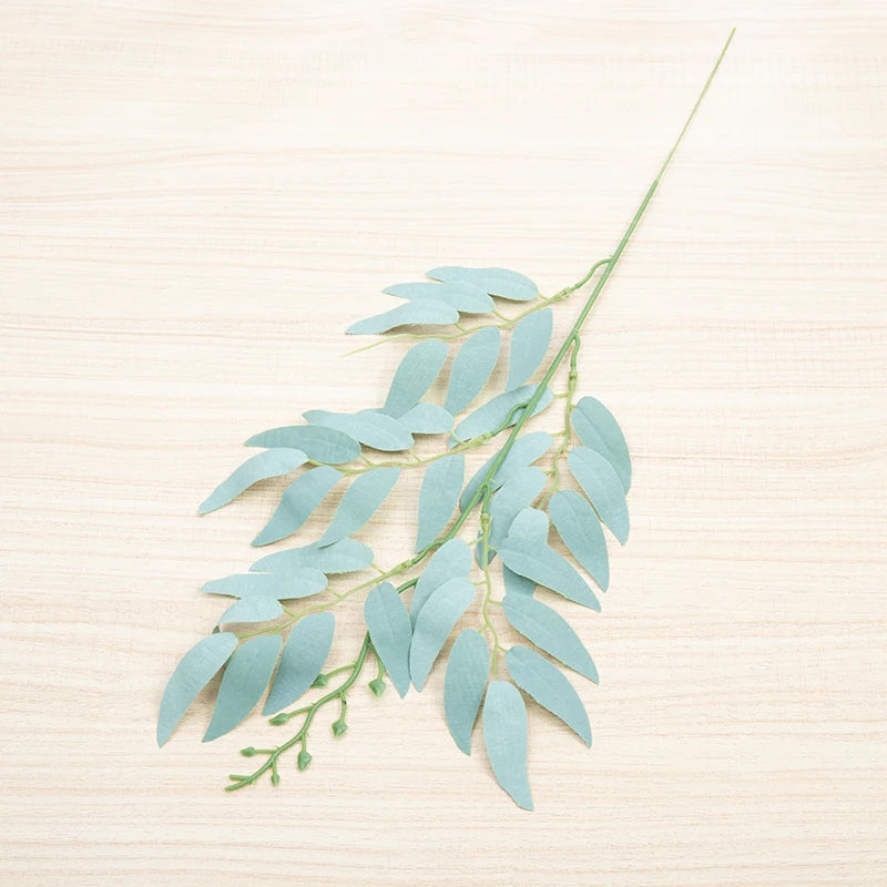 5pcs Artificial Plants Green Willow Leaves Silk Bouquet Home Garden For Vase Wedding Party Decoration Fake Flowers Grass Wreath