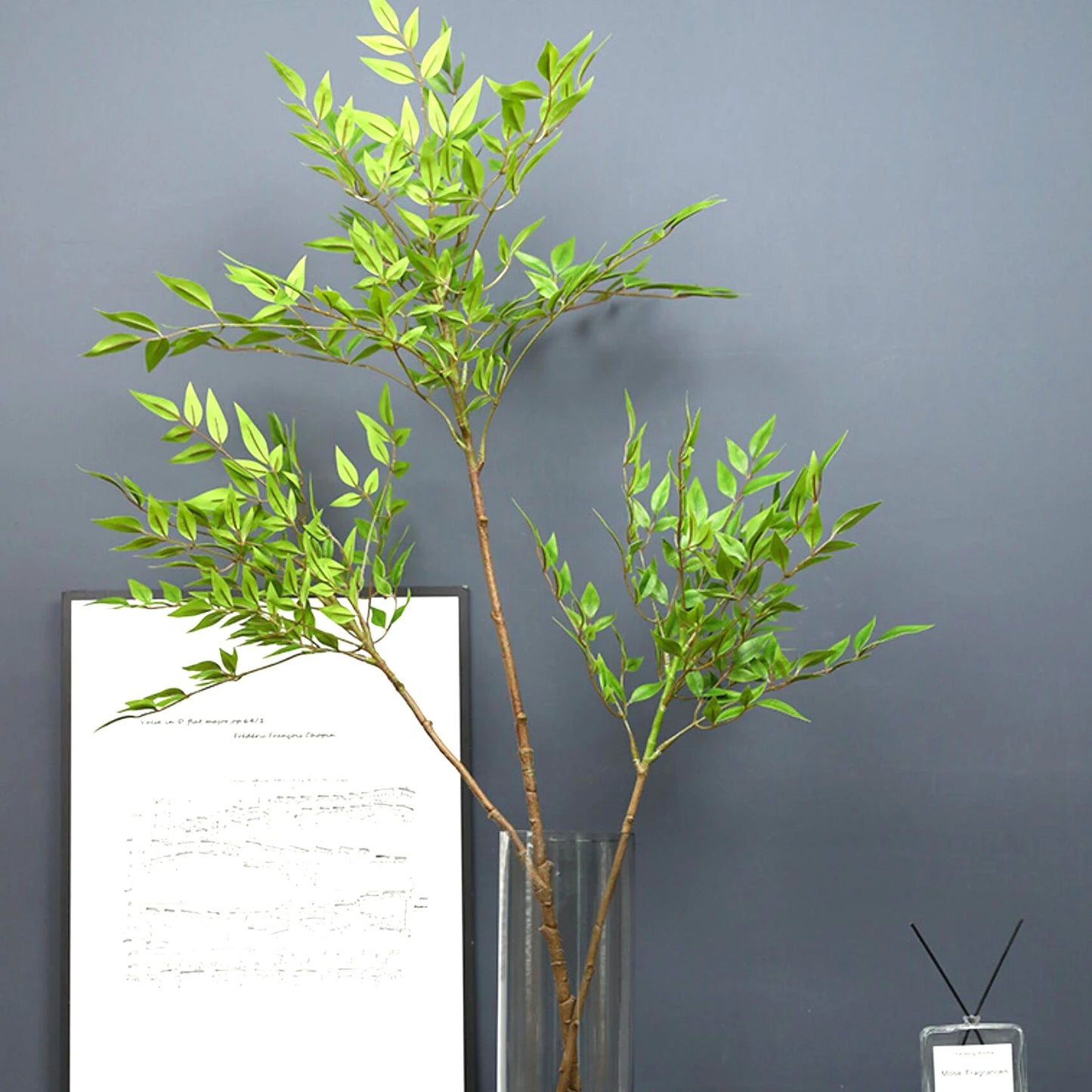 76-140（49.2in）Artificial Ficus Tree Branch Fake Lacquer Tree Plastic Banyan Plants Green Tall Palm Leaves For Home Garden Decor