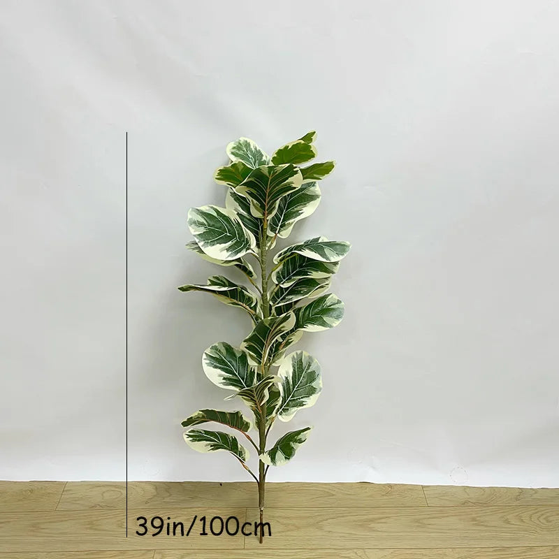 35-150cm Tropical Tree Artificial Rubber Tree Fake Tree Artificial Plants Faux Banyan Tree for Home Garden Room Shop Decor
