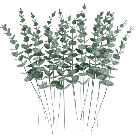 10pc 38CM Artificial Plants Eucalyptus Leaves Green Leaf Branches Flowers Wreath DIY Bouquet Centerpiece Wedding Home Decoration