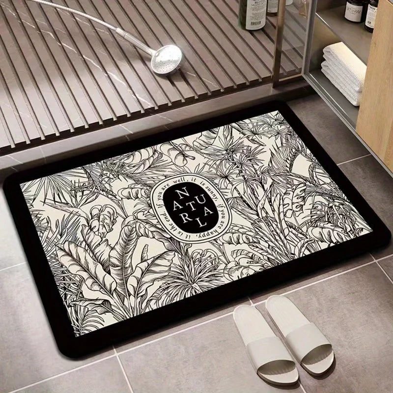 Flower Toilet Bathroom Super Absorbent Shower Floor Doormats Non Slip Entrance Rugs Diatom Mud Carpet for Home Bedroom Decor