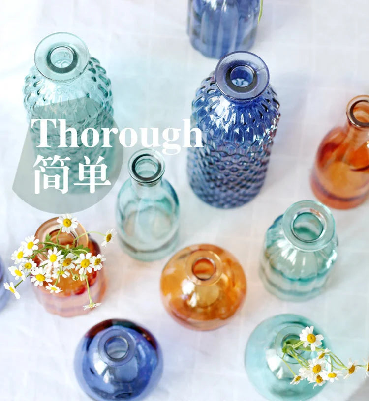 Glass Vase Living Room Decoration Small Fresh Flower Vases For Homes Table Bedroom Decor Modern Terrarium Home Accessories