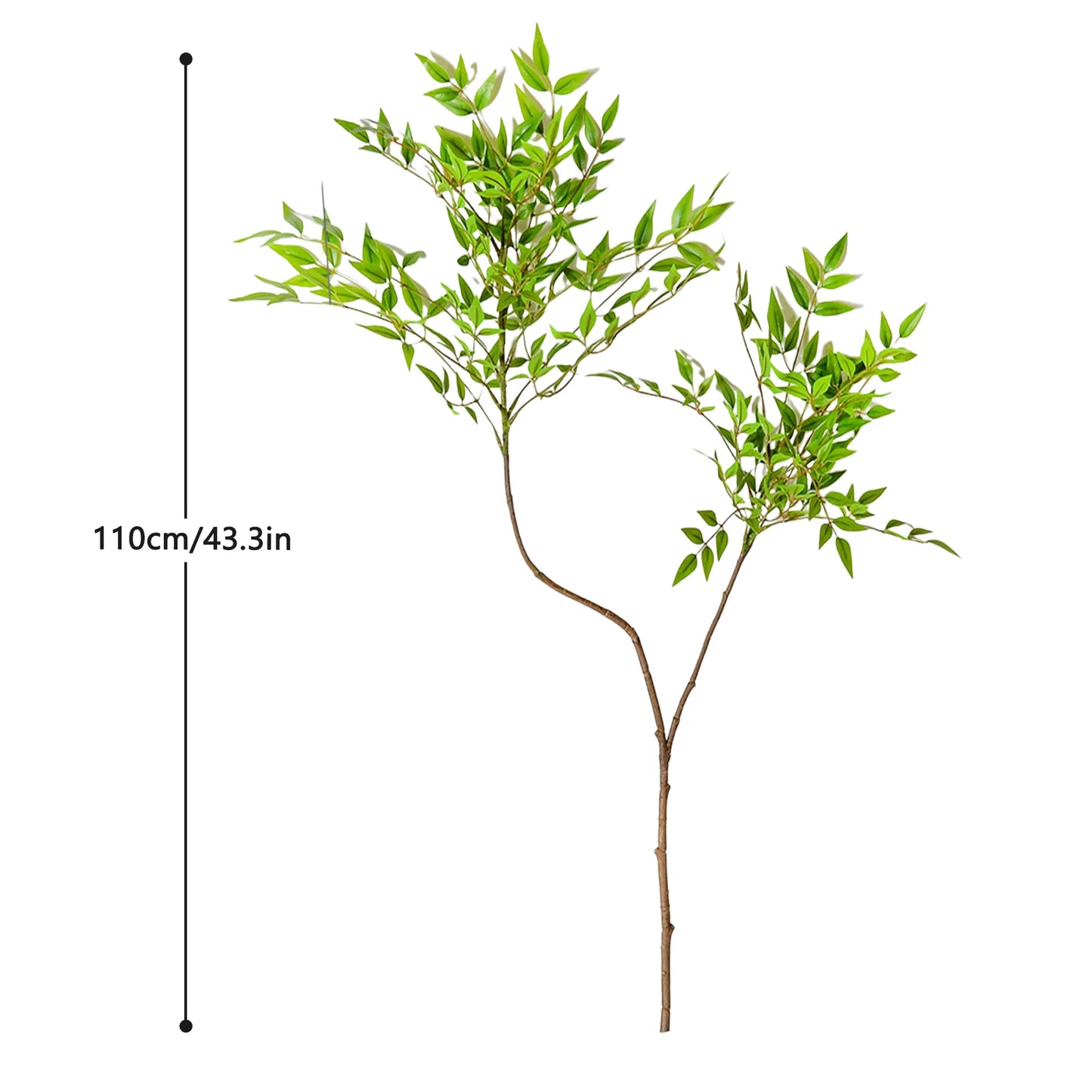 76-135cm  Artificial Plants Fake Bamboo Tree Branch Plastic Nandina Leaves Tall Green Landscape For Home Garden Decor