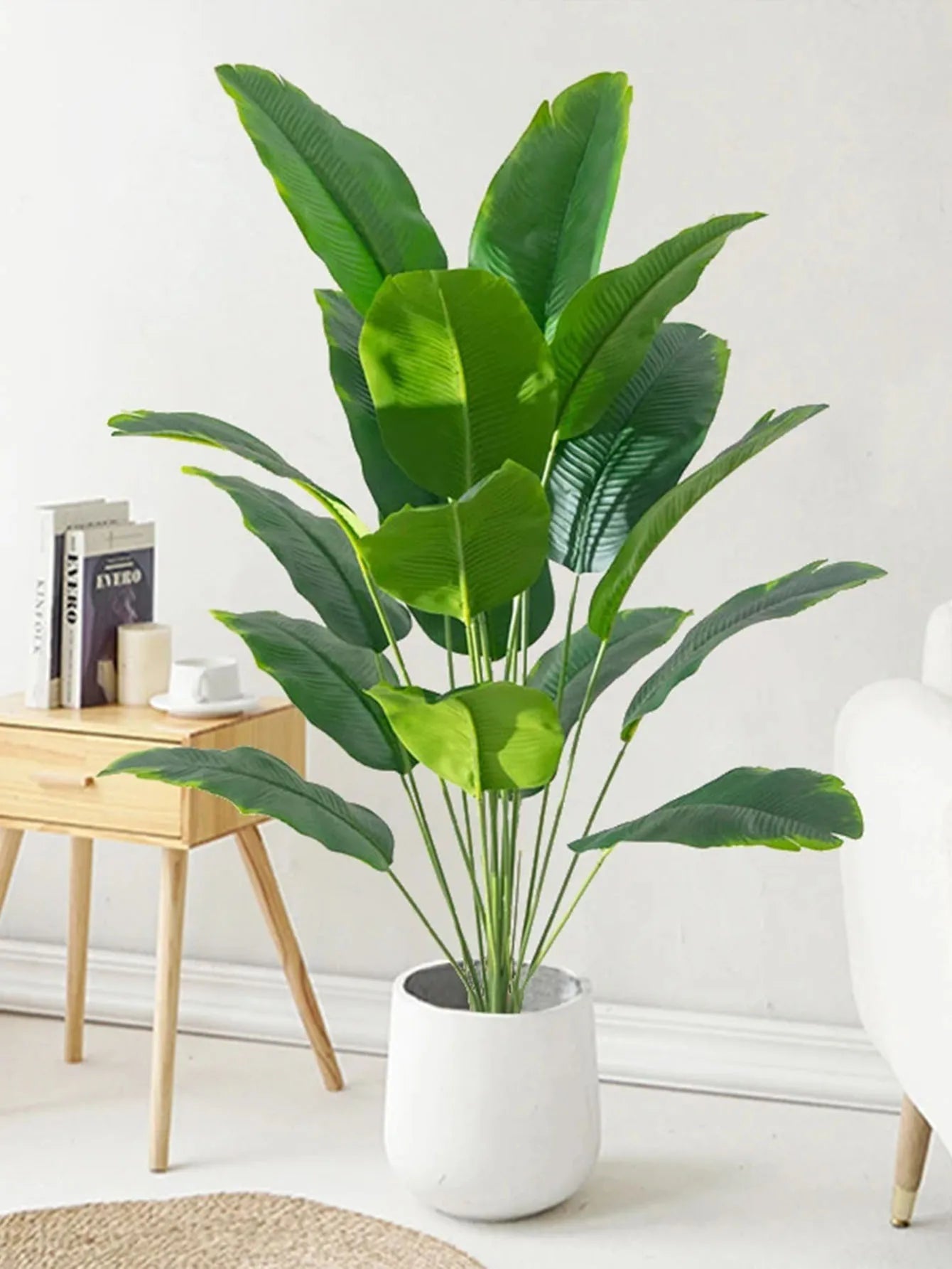 1pc 12/18/24 Leaves Artificial Plant Tropical Hibiscus Tree Indoor Decorative Green Plant Branch Bouquet Foliage Home Decoration