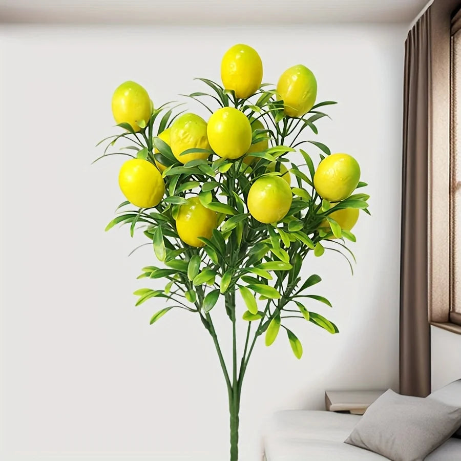 Very realistic artificial lemon tree branch plastic simulation plant for room  kitchen party dining table central decoration