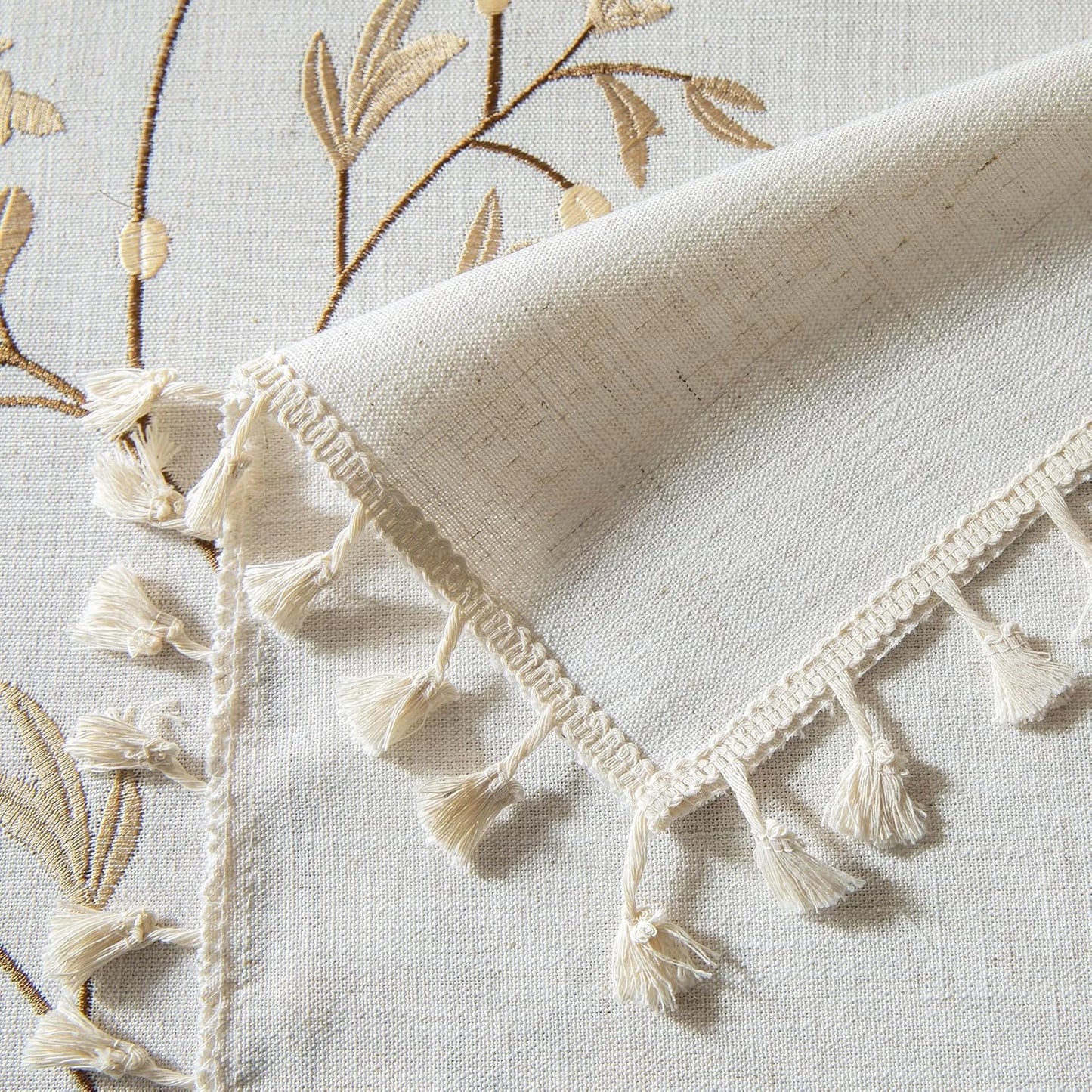 Battilo Linen Cotton Tablecloth Round Rectangular Table Cloth Waterproof Table Cover for Dining Coffee Table Kitchen Room Decor
