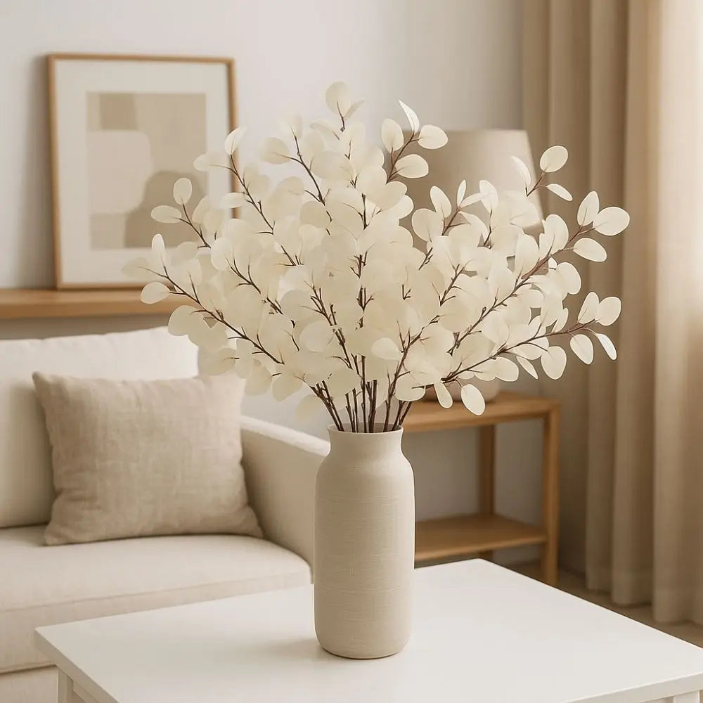 41cm Artificial Eucalyptus Branches Non-Fading Handmade Fake Eucalyptus Leaf Realistic Simulation Plants Outdoor Indoor Decor