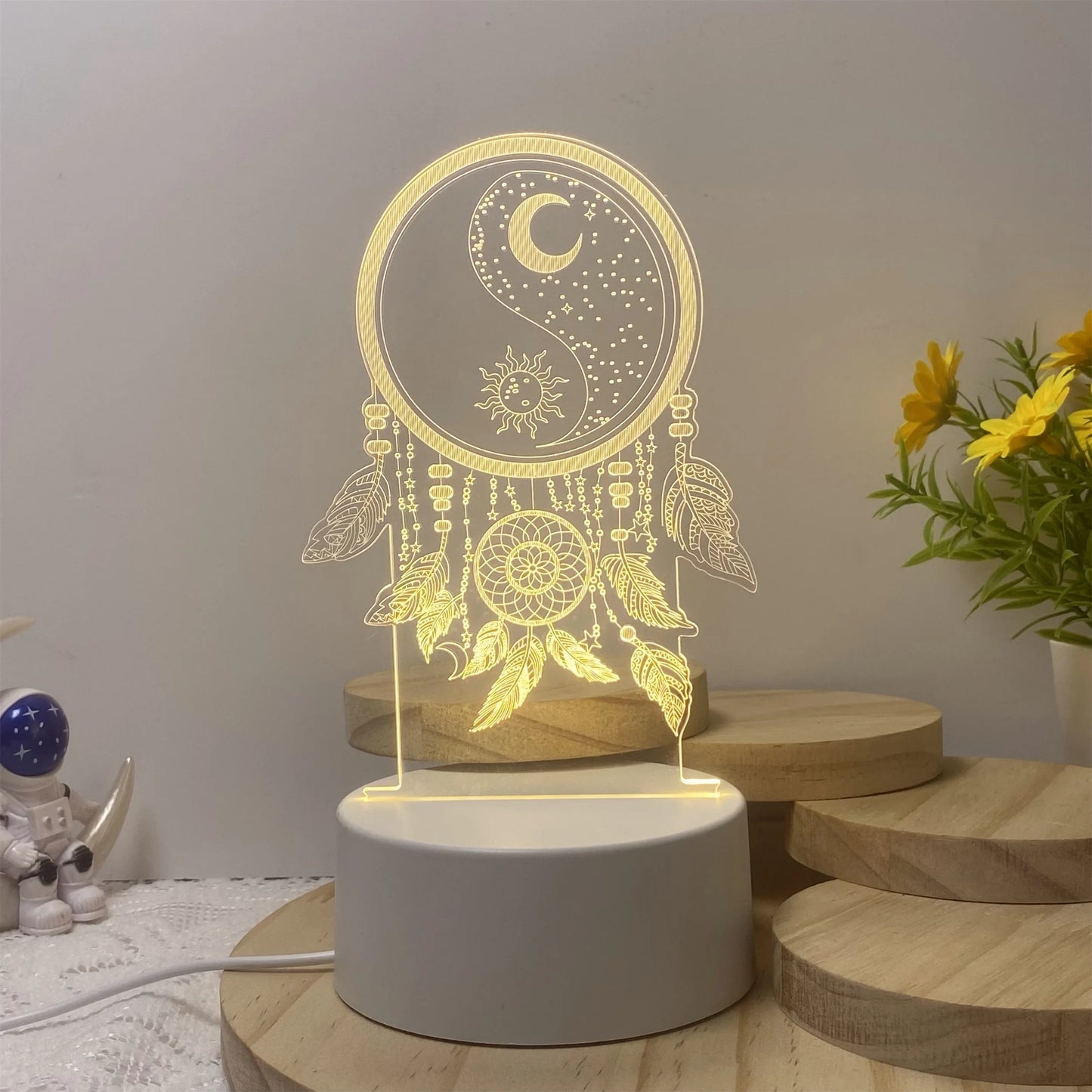1pcs3D fishing net night light, USB creative dream decorative night light, birthday Christmas gift to friends and relatives.