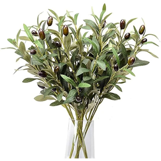2/6/9PCS Olive Branches Artificial Plants Greenery Stems Olive Leaves Fake Fruits Silk Plants