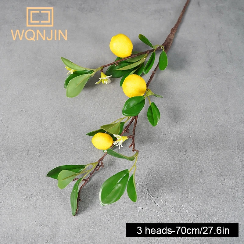 Lemon Branches With Fruit Simulation Green Plants Fresh Home Decoration Photo Props Plastic Fruit Flower Arrangement Fake Flower