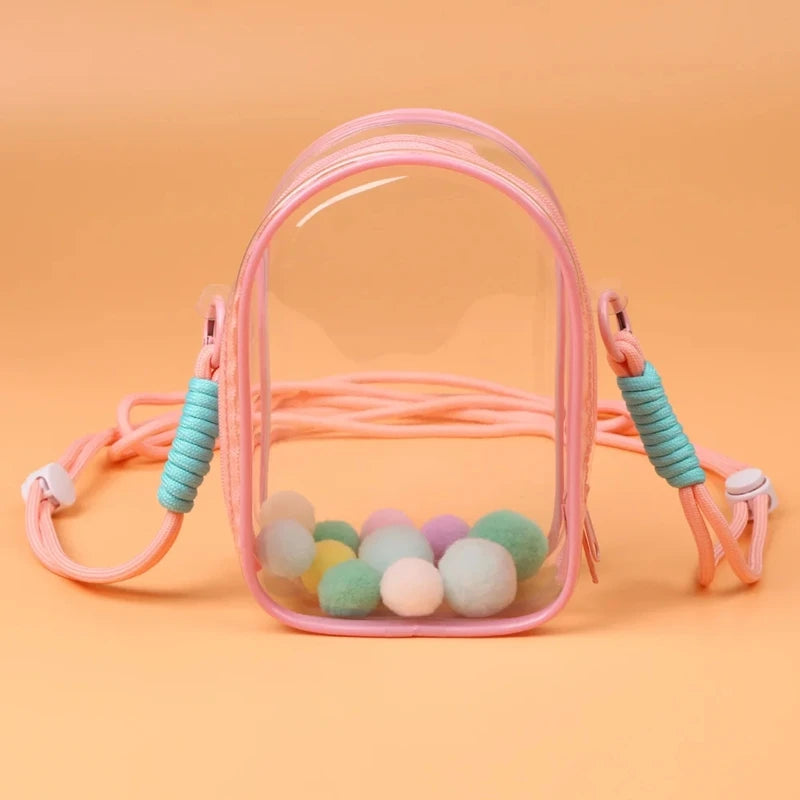 For Labubu Protect Case Labubu Sitting Party 15cm Cotton Doll Shoulder Pain Bag PVC Storage Bag Labubu(No Doll)