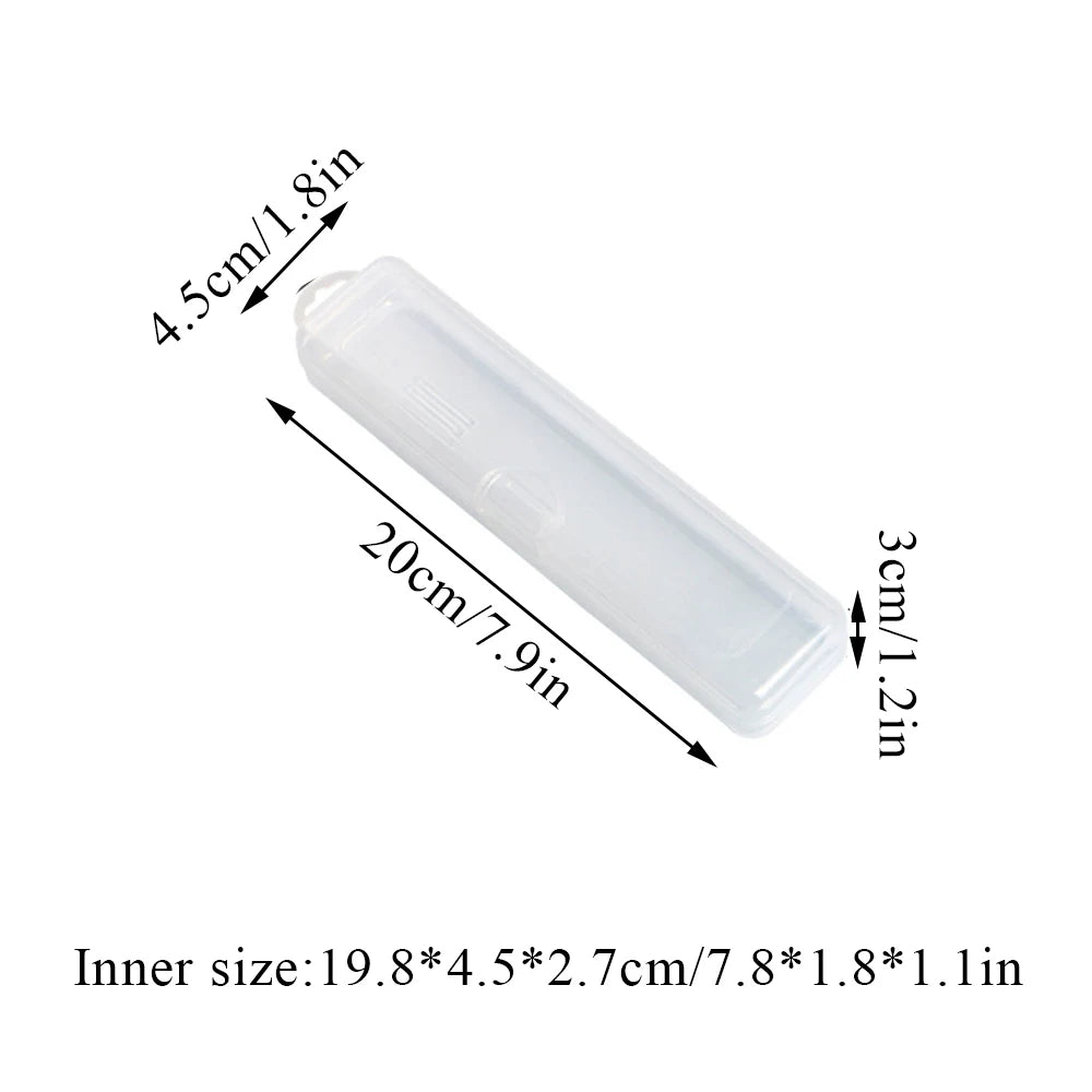 Portable transparent dustproof plastic tableware box Rectangle Case For spoons forks chopsticks straws makeup brush storage box