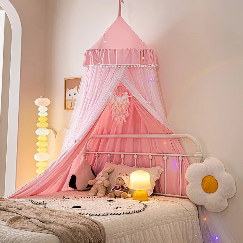 Dome bed curtain children's indoor light-proof bed curtain windproof bedside ceiling blackout double-layer mosquito net curtain