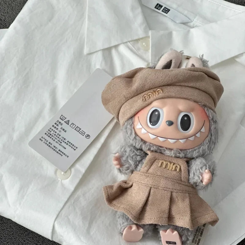 For Labubu Clothes Fashion Overalls Pleated Skirt Set Labubu Idol V1 V2 V3 Dolls Clothing Doll Accessories Blythe Clothes
