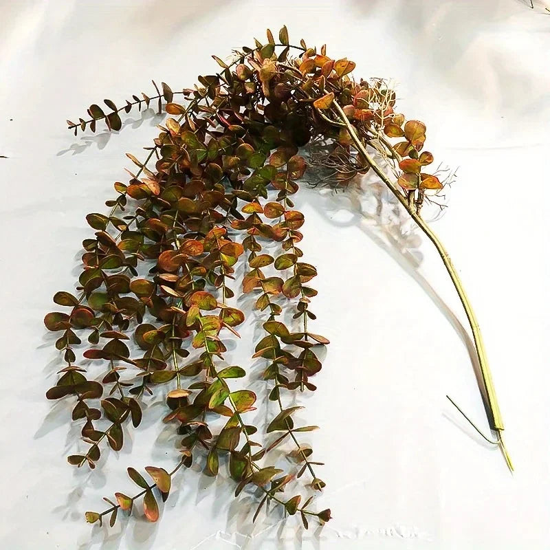 104cm Fake Eucalyptus Rattan Artificial Plants Vine Plastic Tree Branch Wall Hanging Leafs for Home Garden Outdoor Wedding Decor