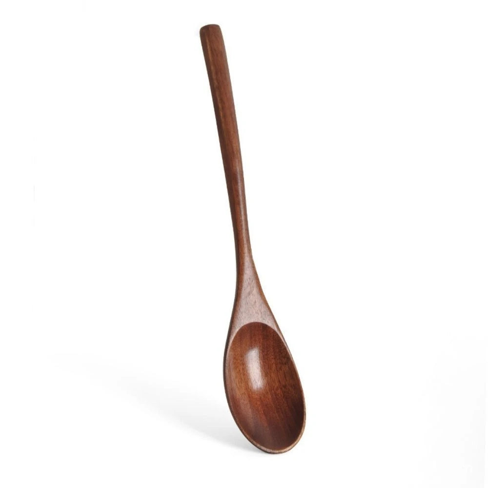 6pcs Wooden Spoon Nanmu Old Lacquer Spoon Tableware Creative Household Old Lacquer Spoon Wooden Small Spoon
