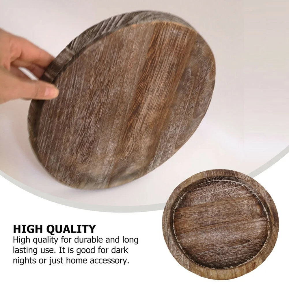 Rustic Wooden Tray Candle Holder for Farmhouse Dinning Table Kitchen Countertop Coffee Table Organizer Home Decor Wedding