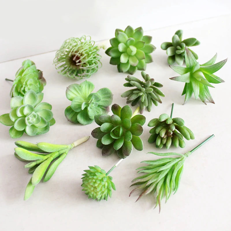 Artifical Plastic Succulent Plant Realistic Textured Cactus Mini Faux Succulents Fake Plant Decor Craft Ornaments Floral Decorat