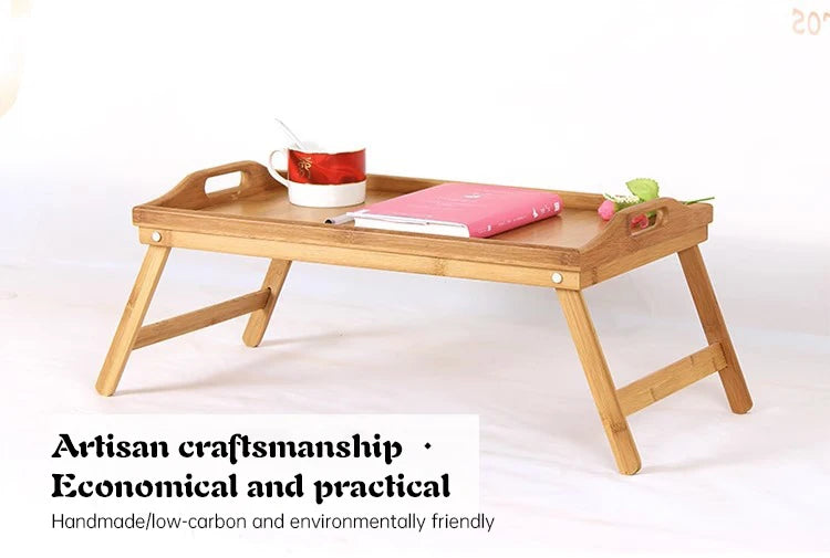 Bed tray, folding dining tray, wooden bamboo tea tray, picnic table, bed with postpartum meal tray, footboard vegetable tray, fr