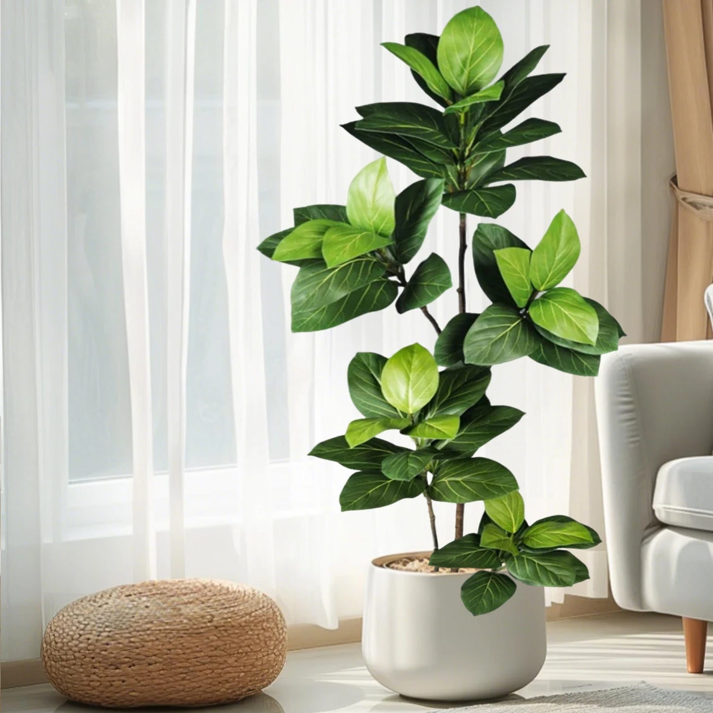 76-135cm  Artificial Plants Fake Bamboo Tree Branch Plastic Nandina Leaves Tall Green Landscape For Home Garden Decor