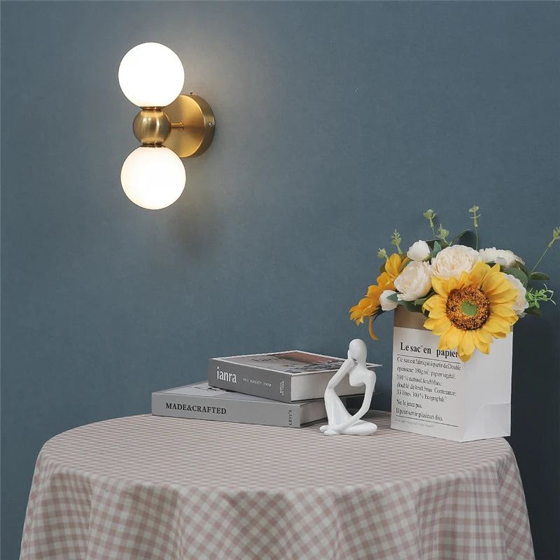 Creative Glass Ball Wall Lamps Modern Bedroom Bedside Lamp Living Room Background Wall Lights Home Decoration Lighting Fixtures