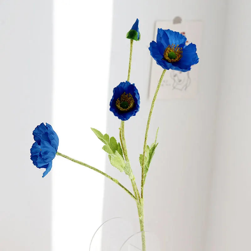 Artificial Silk Flowers Simulation Poppies Wedding Decoration Long Fake Poppy Branch Home Table Decor Ornaments Wedding Flowers