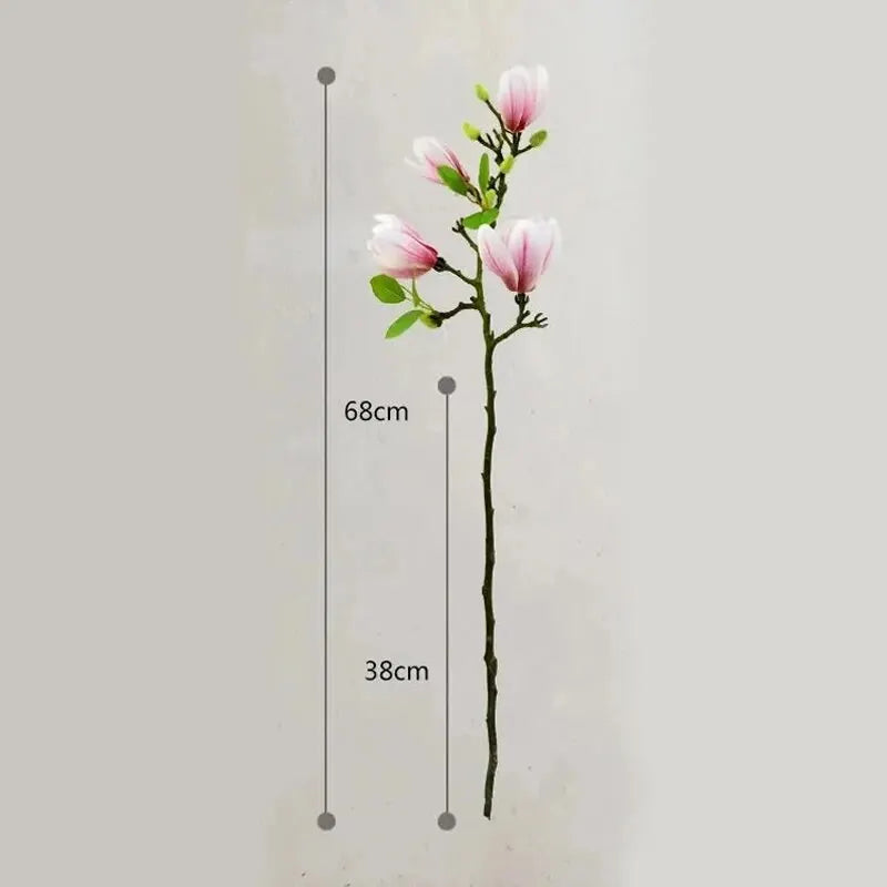 Artificial Magnolia Flower Branch For Home Living Room Decoration Fake Silk Plant Wedding Party Simulation Flower Bouquet