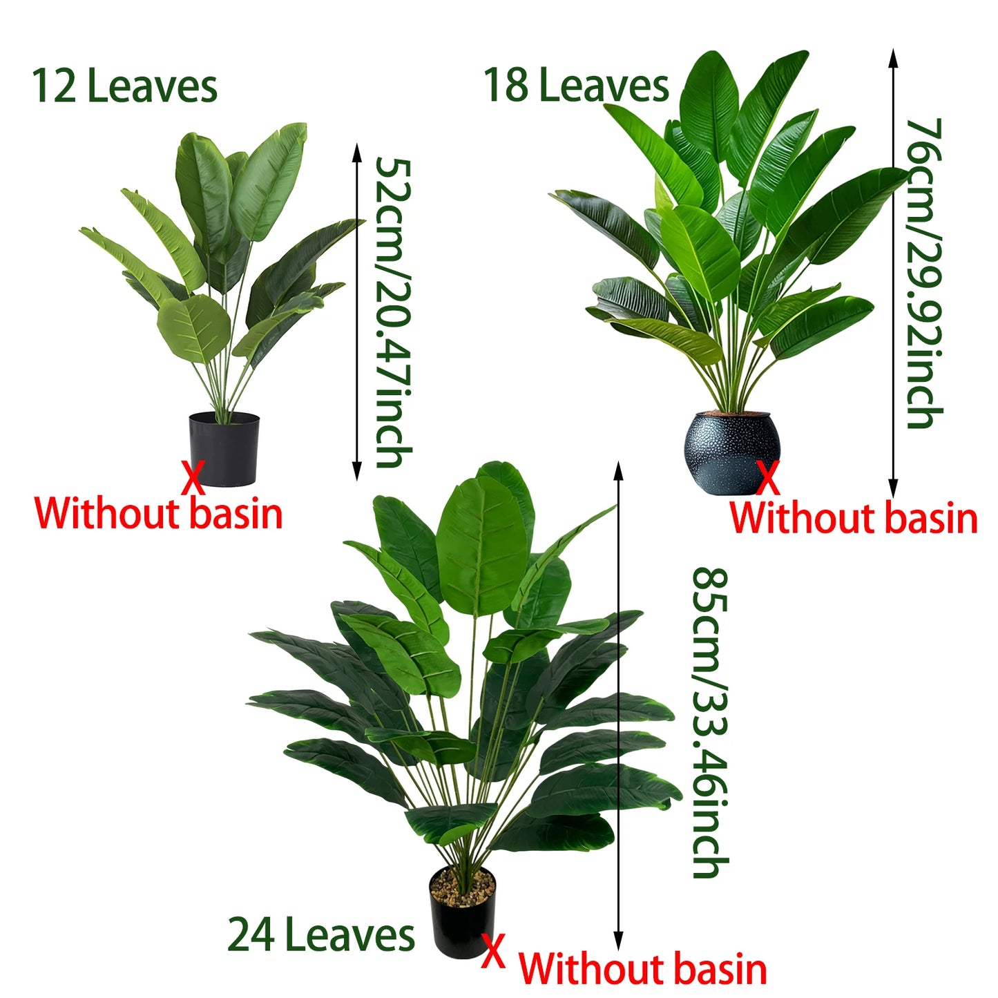 1pc Artificial Plants Large Tropical Palm Tree Fake Banana Plants Leaves Real Touch Plastic Monstera Simulated Plant for Home