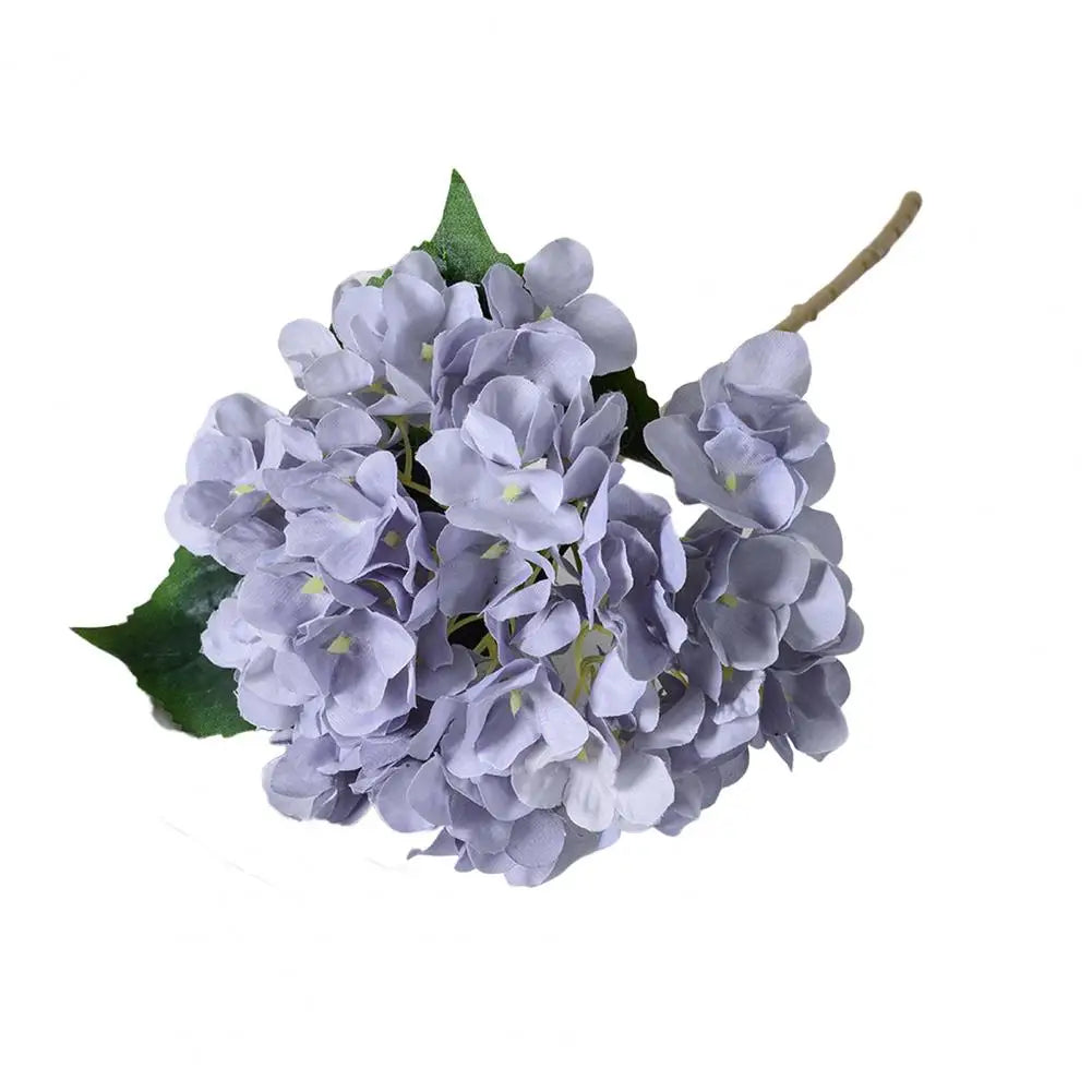 Realistic Fake Flowers Elegant Artificial Hydrangea with Green Leaves Stem for Wedding Home Decor Realistic Fake for Office
