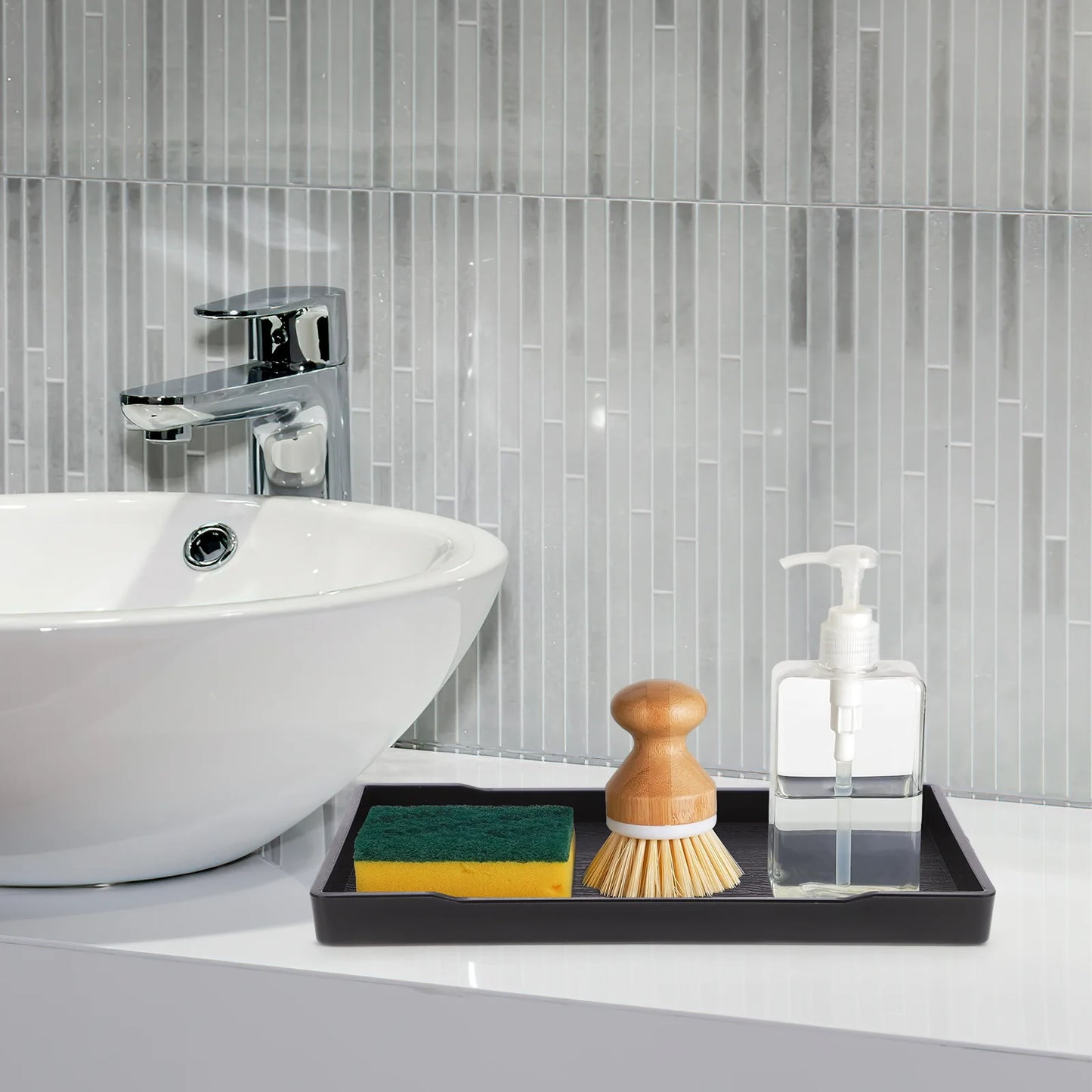 Thickened Bathroom Vanity Tray Rectangle Storage Plate Bedroom Accessories Jewelry Holder Towel Container Bath