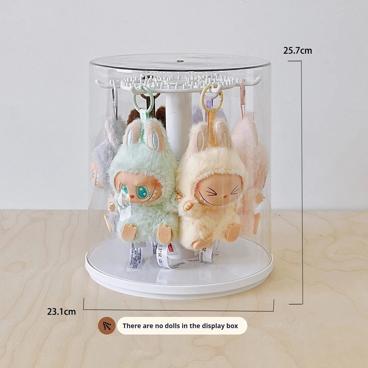 Labubu Pendant Display Box Rotating Transparent Labubu Doll  Storage Blind Box Storage Display Dustproof And Moisture-Proof