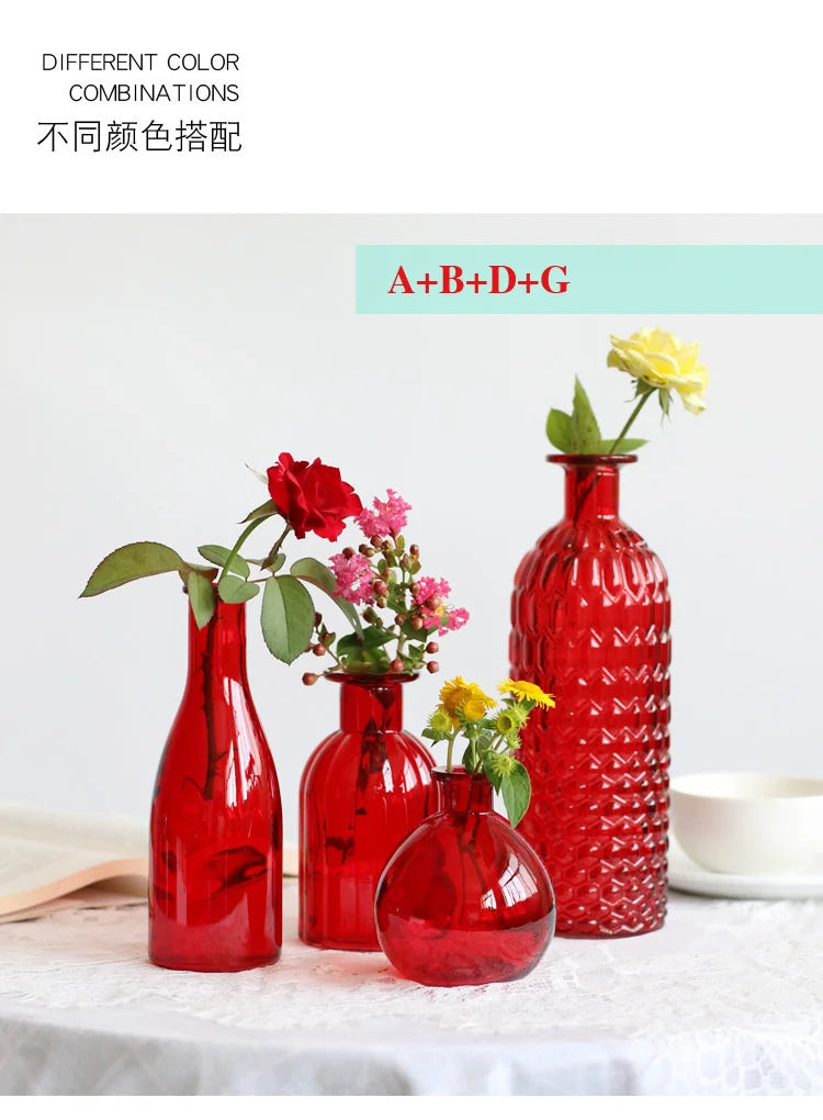 Glass Vase Living Room Decoration Small Fresh Flower Vases For Homes Table Bedroom Decor Modern Terrarium Home Accessories