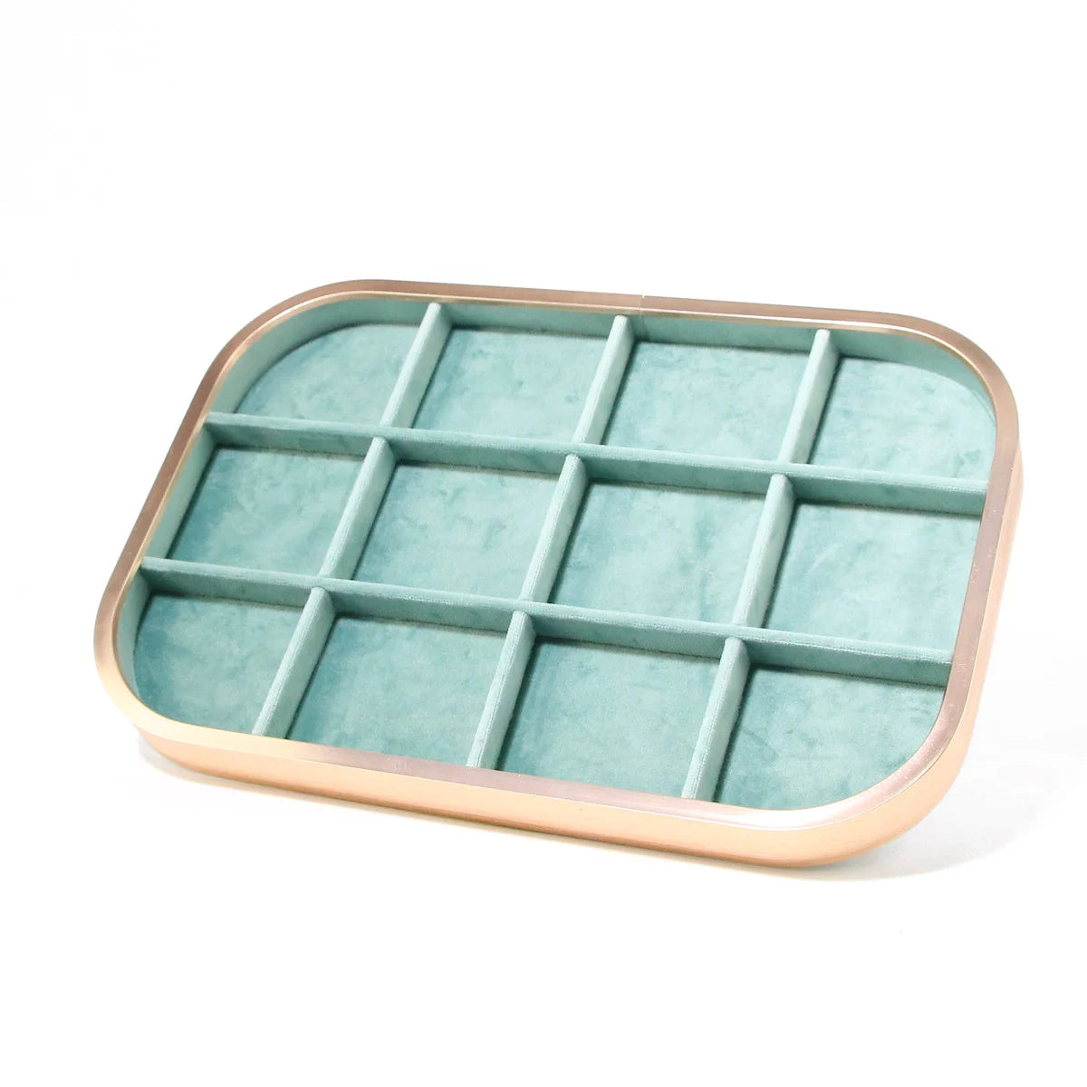High-grade Metal-edged Jewelry Tray Inside Sufiber Velvet Jewelry Tray Necklace Ring Pendant Bracelet Storage Display Tray