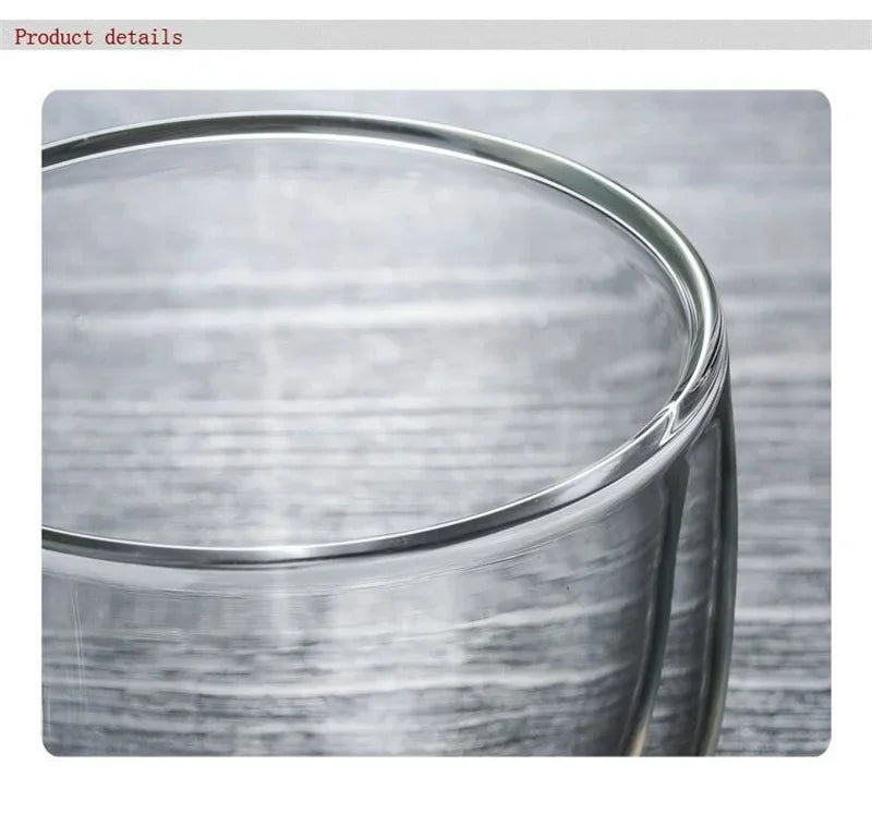 150/250/350ML Glass Cup with Handle Heat Resistant High Borosilicate Double Wall Glass Coffee Milk Beer Cups Kitchen Tools Gift