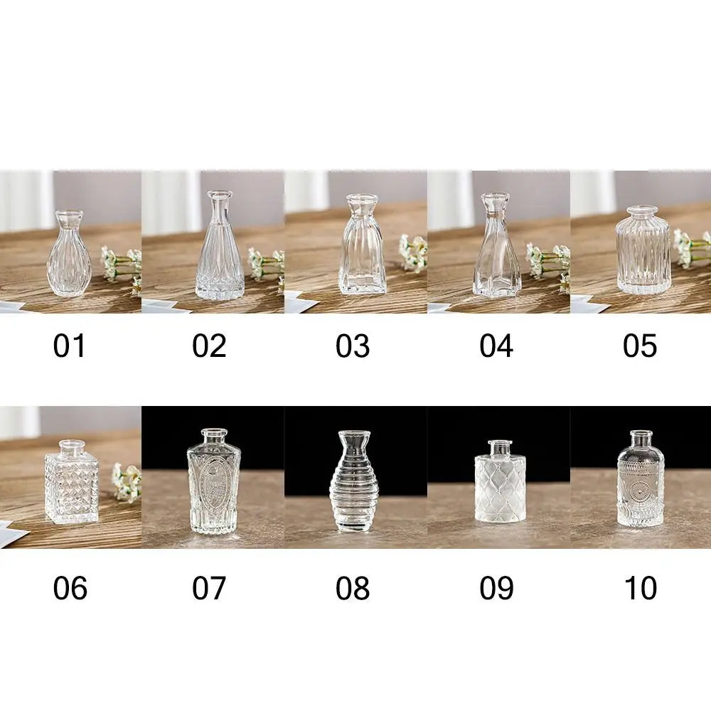 Retro Hydroponic Plant Vase Transparent Glass Vase INS Flower Vase Desktop Ornaments Home Decoration Wedding Party Supplies