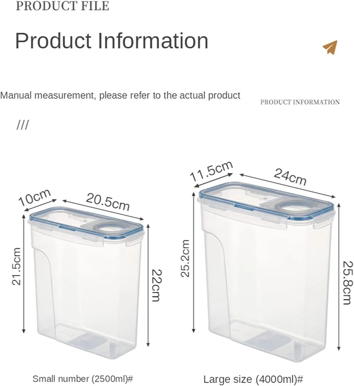 4pc Kitchen Food Storage Tank Miscellaneous Grain Storage Box 2.5L/4L Set Transparent PP Sealed and Waterproof Storage Container